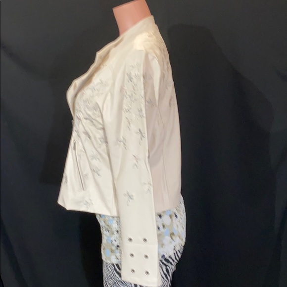 LYSSE Embroidered Vegan Leather Moto Jacket Coat - Picture 5 of 10